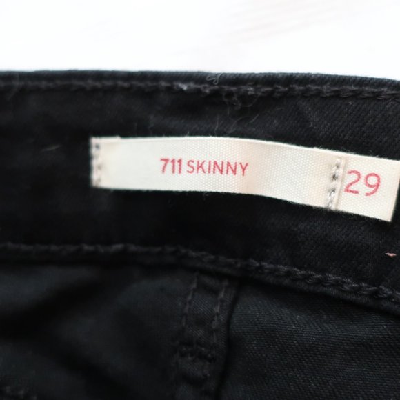 NWT Levi 711 Skinny Jean in Black - Picture 4 of 6